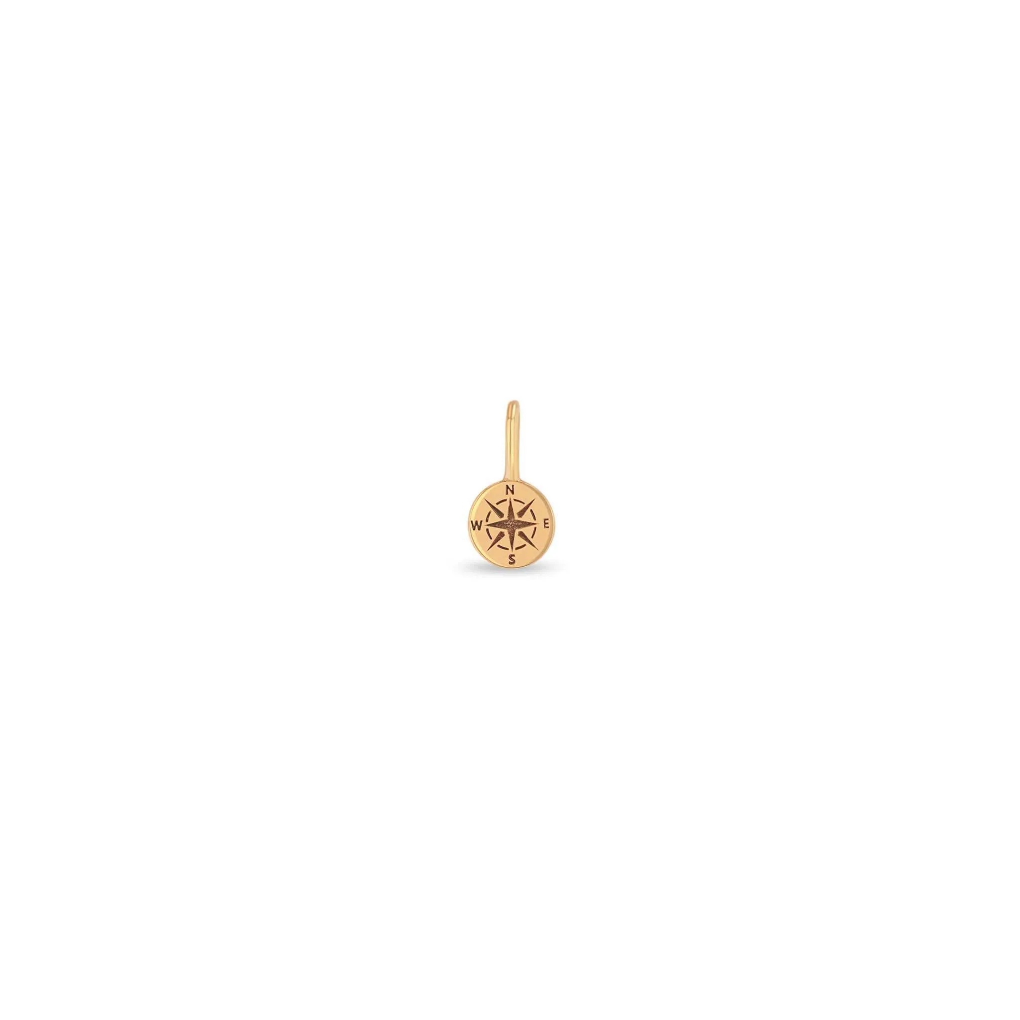 14k Single Midi Bitty Compass Charm