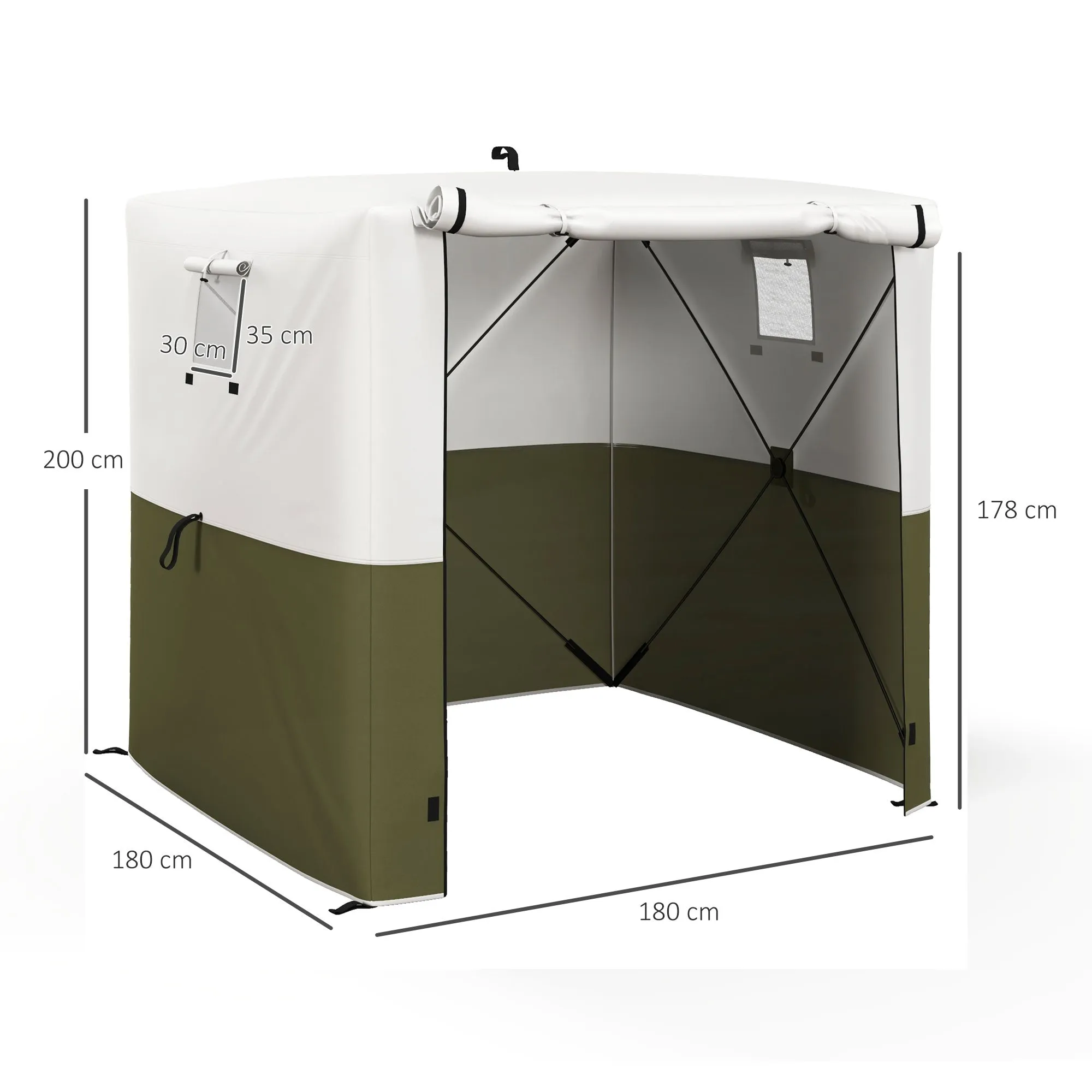 2 x 2m Pop-Up Gazebo, with Accessories - Green