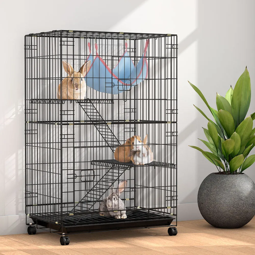 3-Level Rabbit Cage Hutch w/ Hammock & Trays - i.Pet