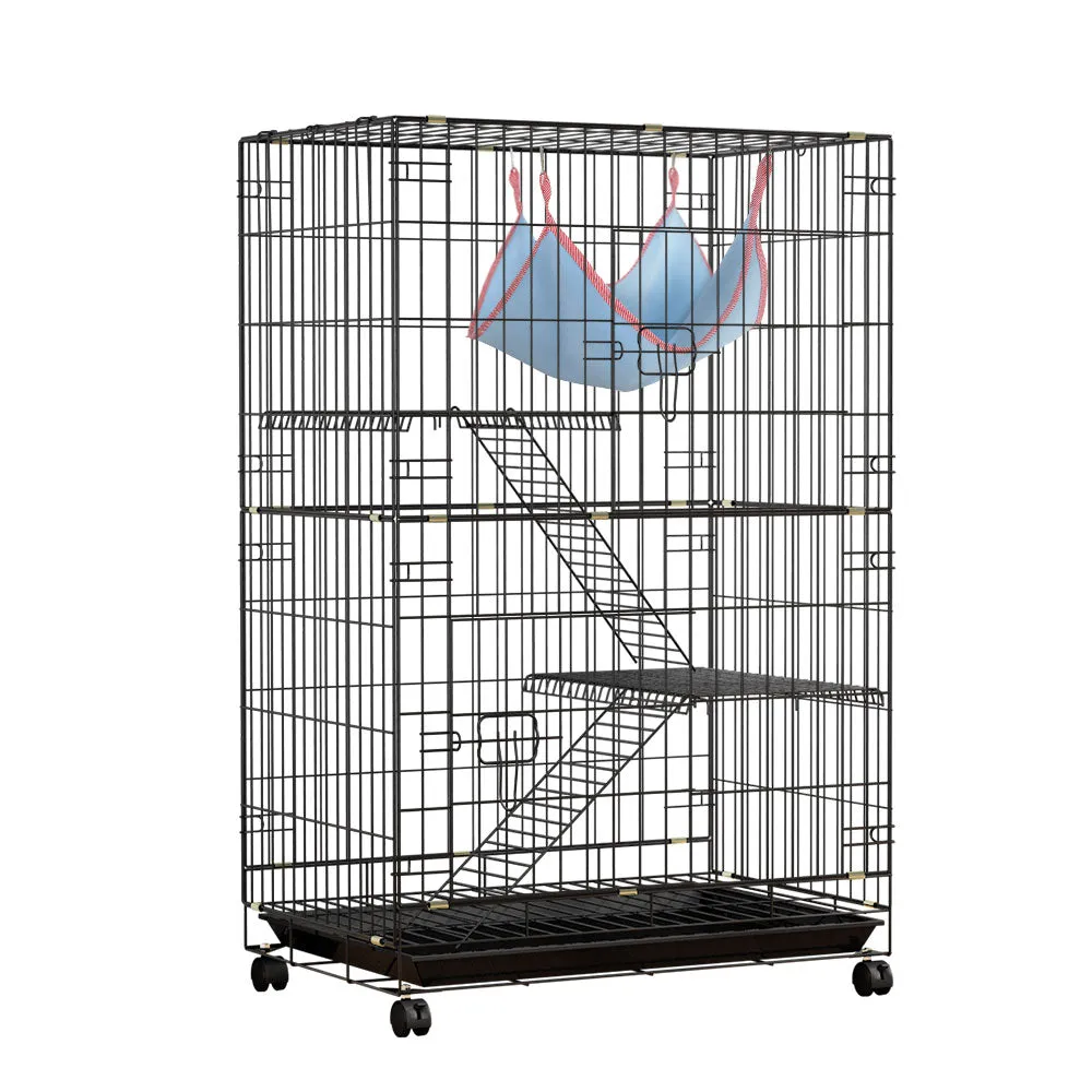 3-Level Rabbit Cage Hutch w/ Hammock & Trays - i.Pet