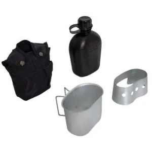 4 Piece Canteen Kit With Cover, Aluminum Cup & Stove / Stand