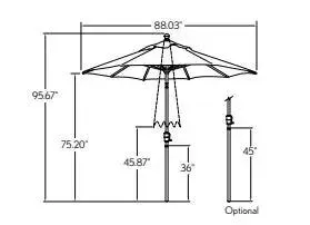 7.5’ PUSH BUTTON TILT BOTTOM POLE