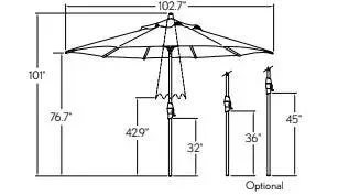 9’ AUTO TILT BOTTOM POLE