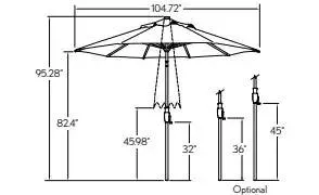 9’ GLIDE TILT BOTTOM POLE