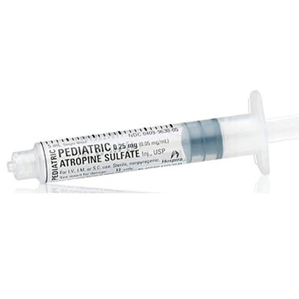 Atropine Sulfate Injection 0.05 mg/mL Pediatric Prefilled Ansyr Syringe 5 mL x 10/Pack (Rx)