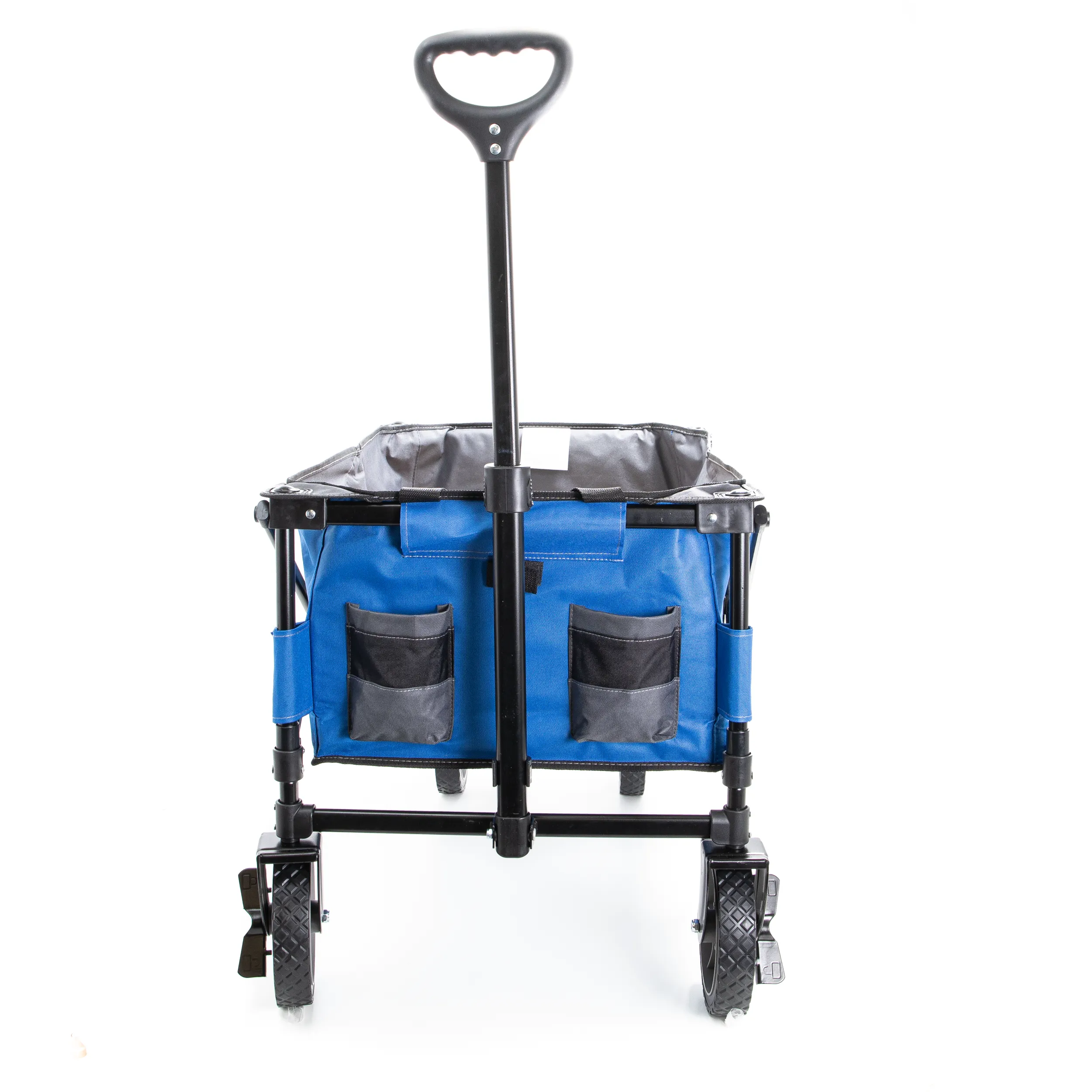 Blue Collapsible Storage Cart, Folding Utility Wagon