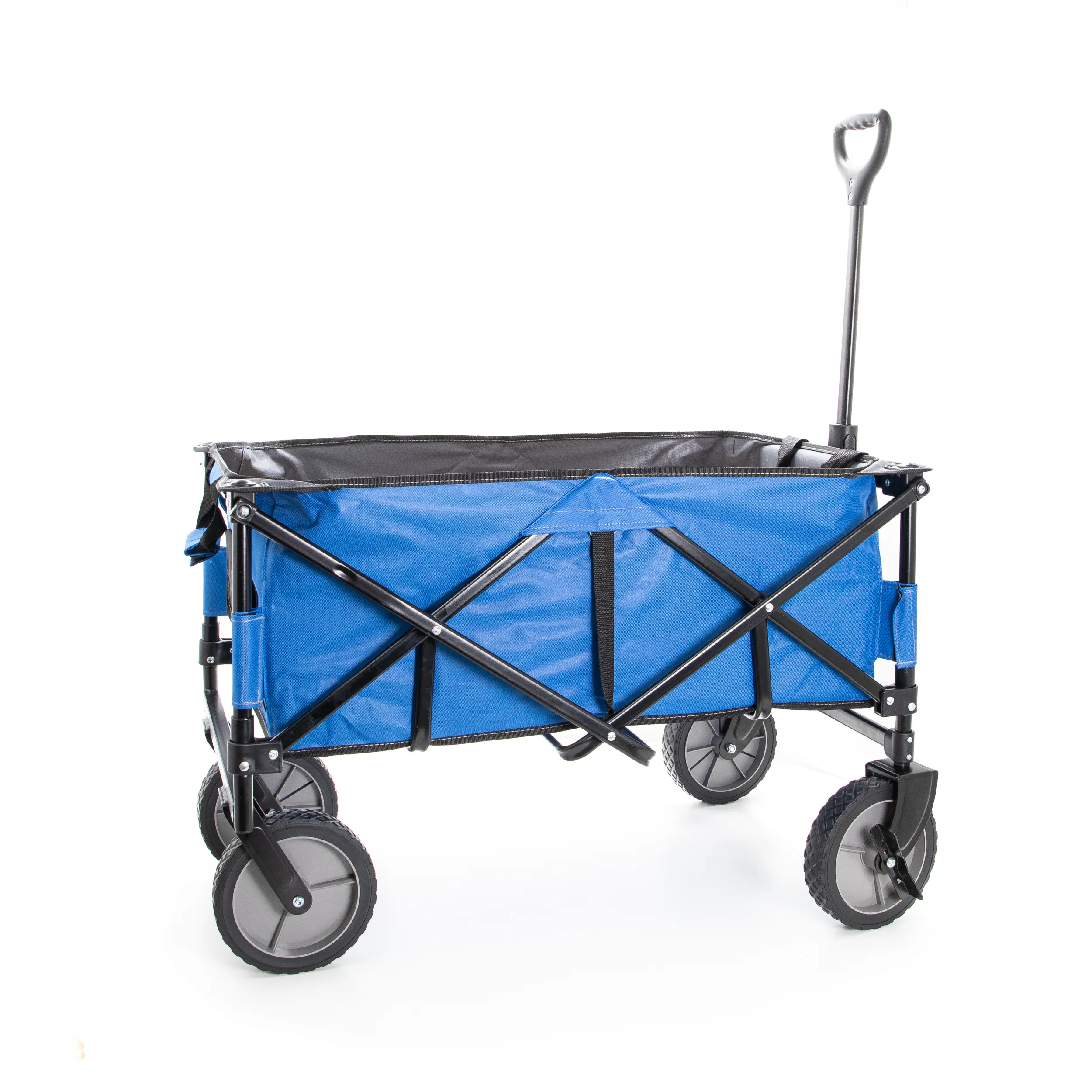 Blue Collapsible Storage Cart, Folding Utility Wagon