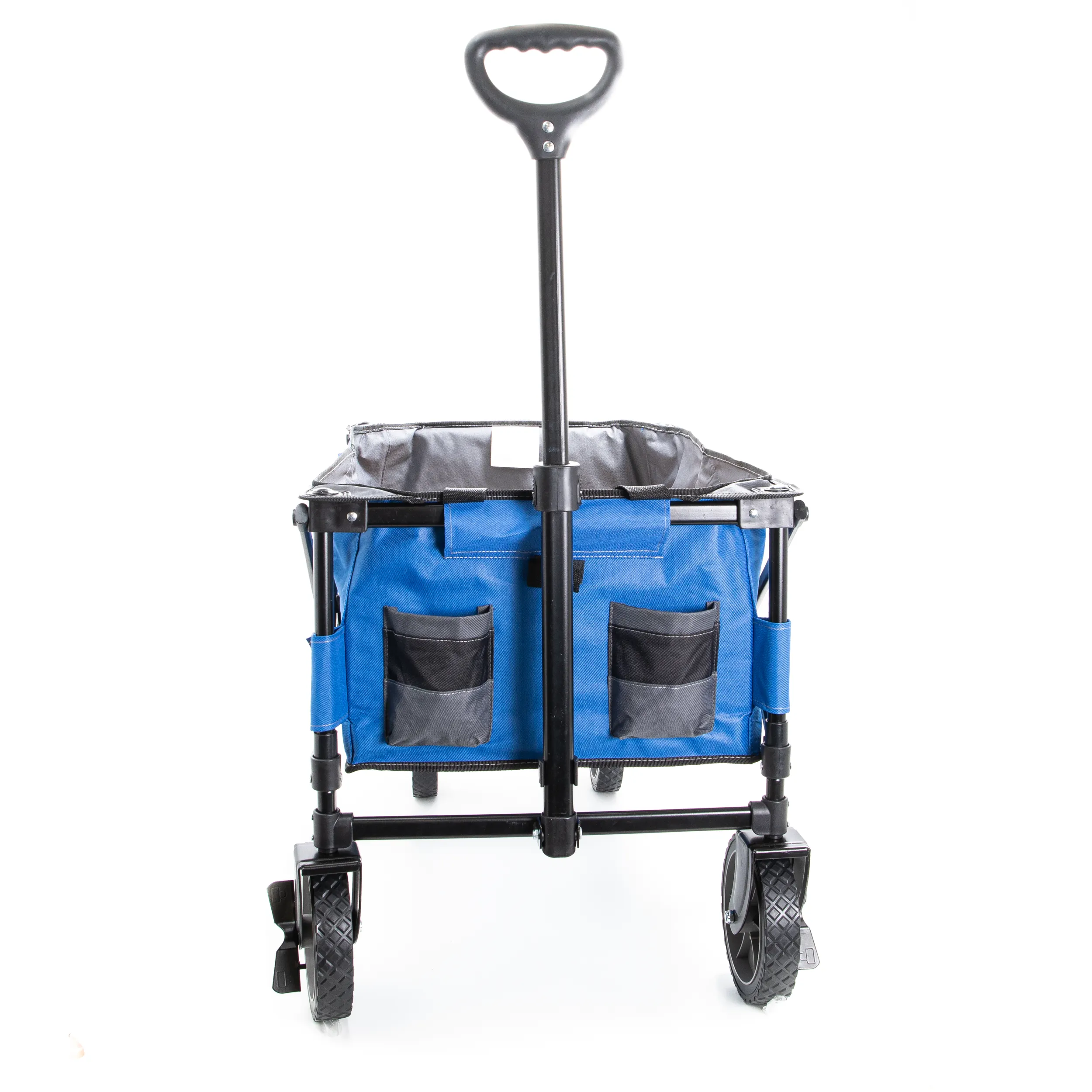 Blue Collapsible Storage Cart, Folding Utility Wagon