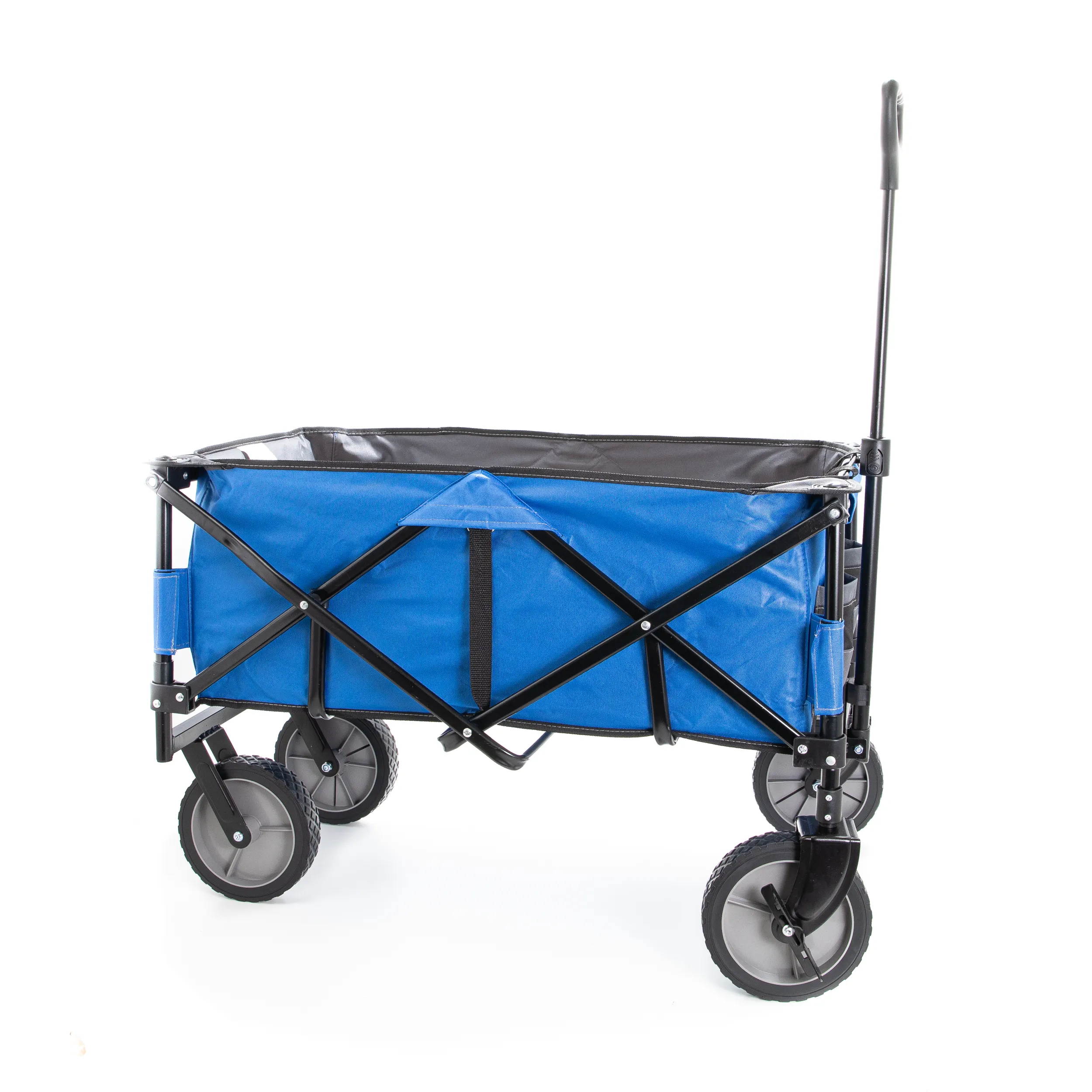 Blue Collapsible Storage Cart, Folding Utility Wagon