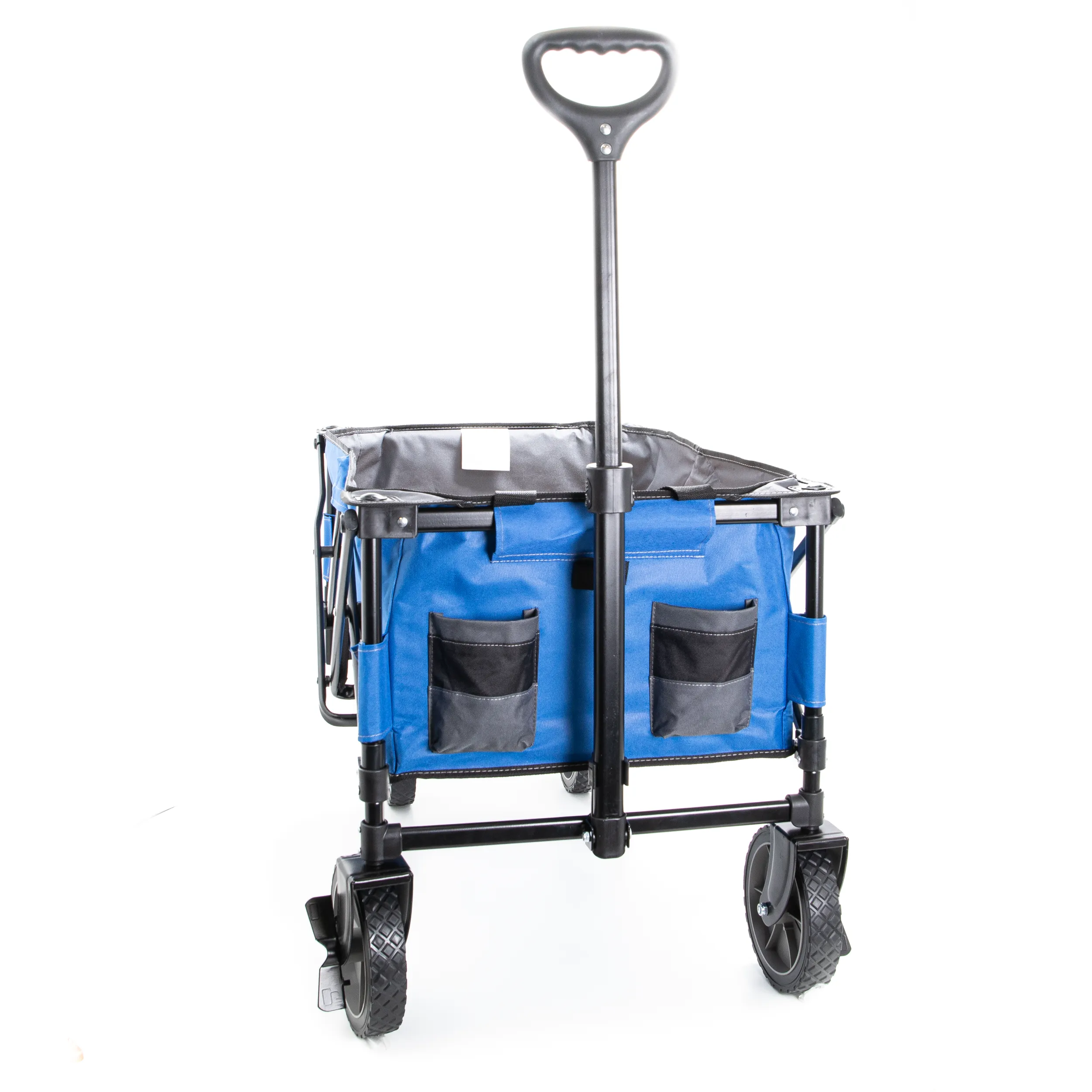 Blue Collapsible Storage Cart, Folding Utility Wagon