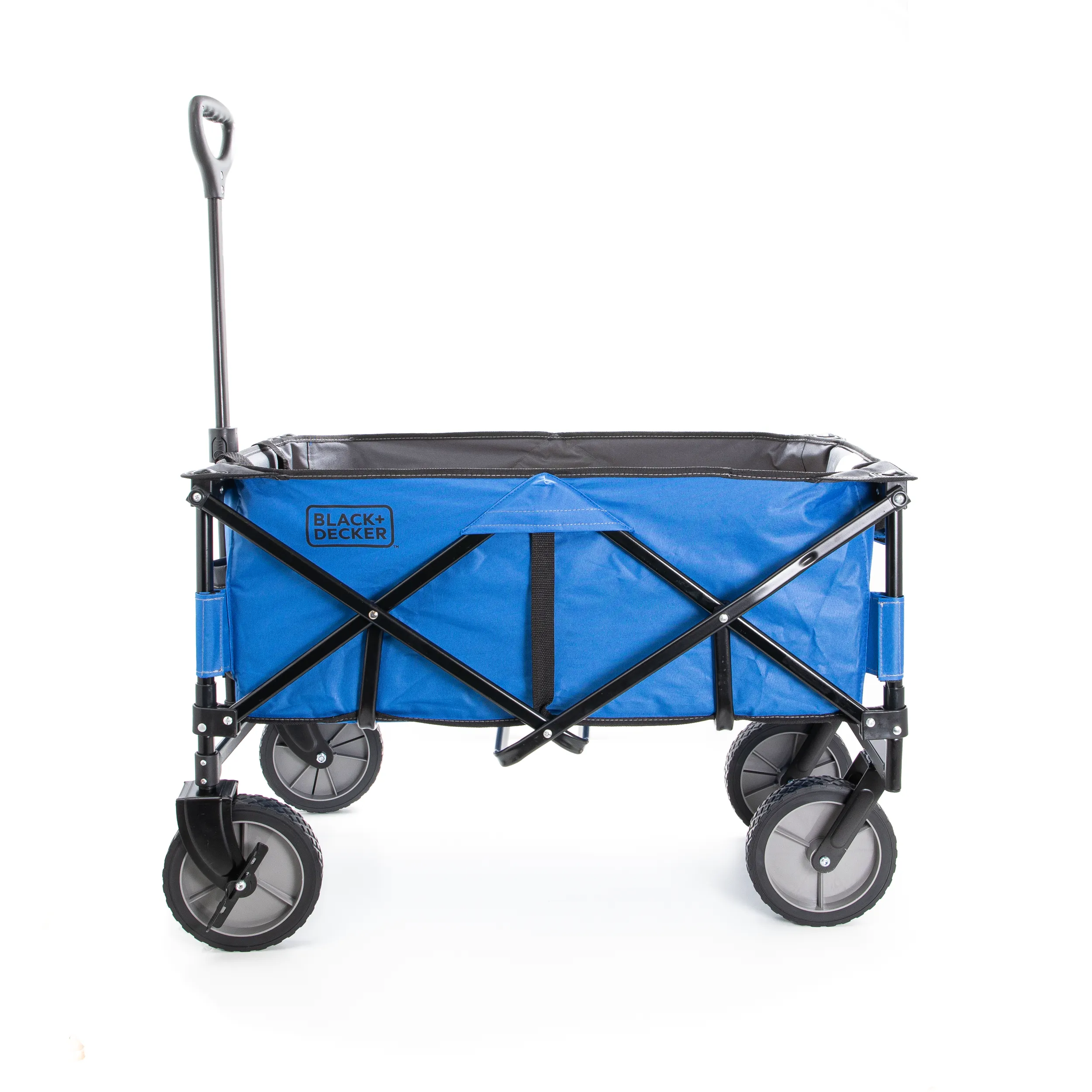 Blue Collapsible Storage Cart, Folding Utility Wagon