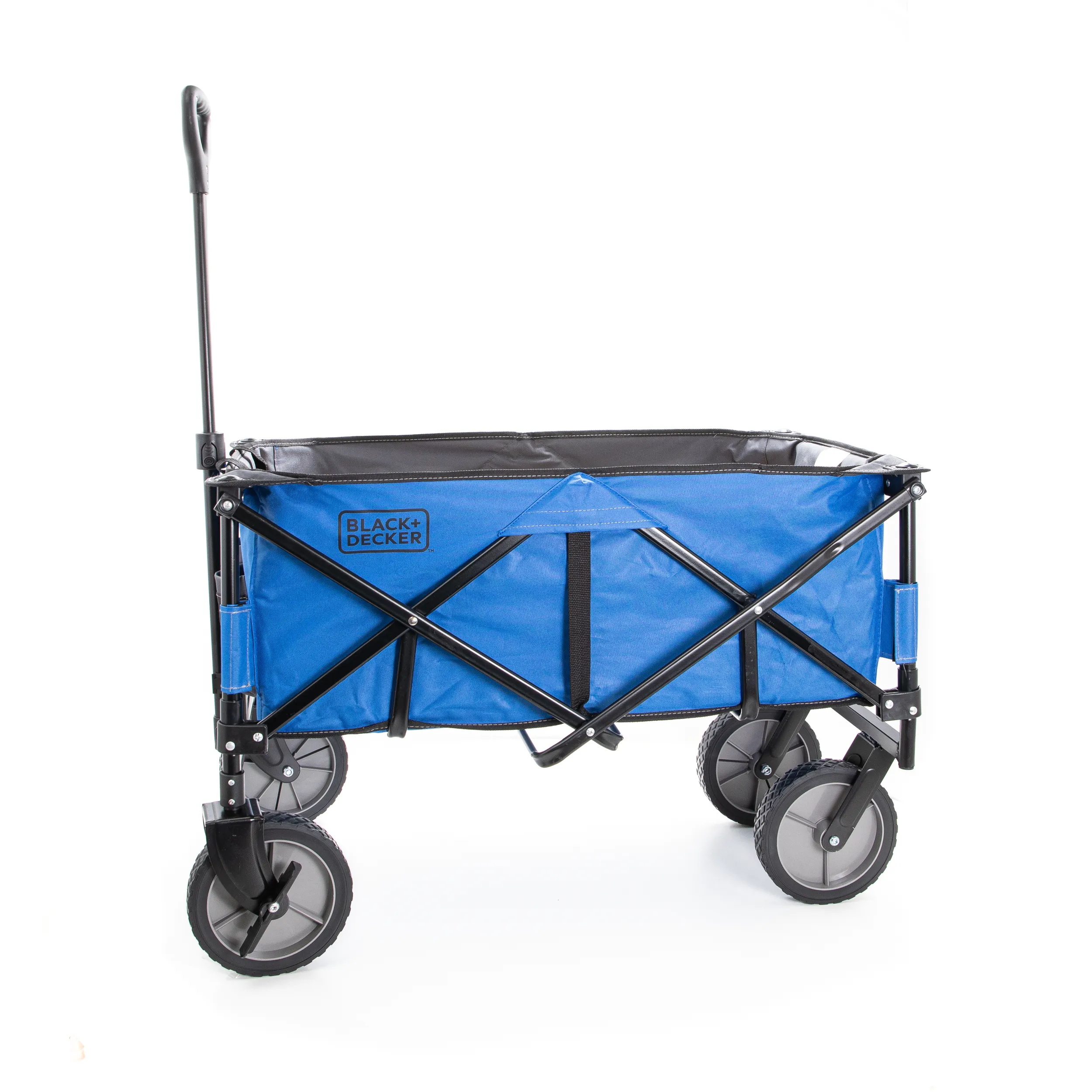 Blue Collapsible Storage Cart, Folding Utility Wagon