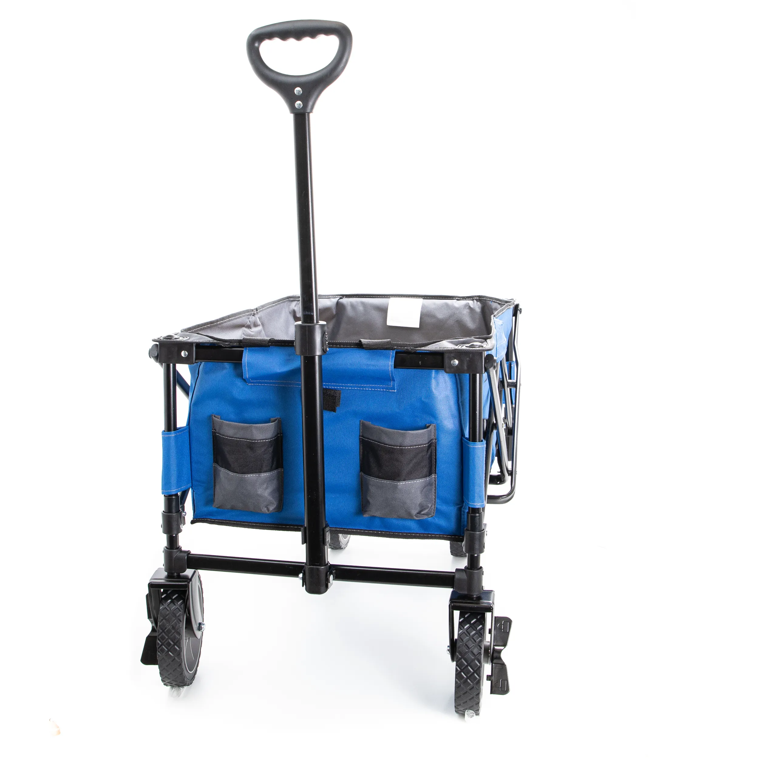 Blue Collapsible Storage Cart, Folding Utility Wagon