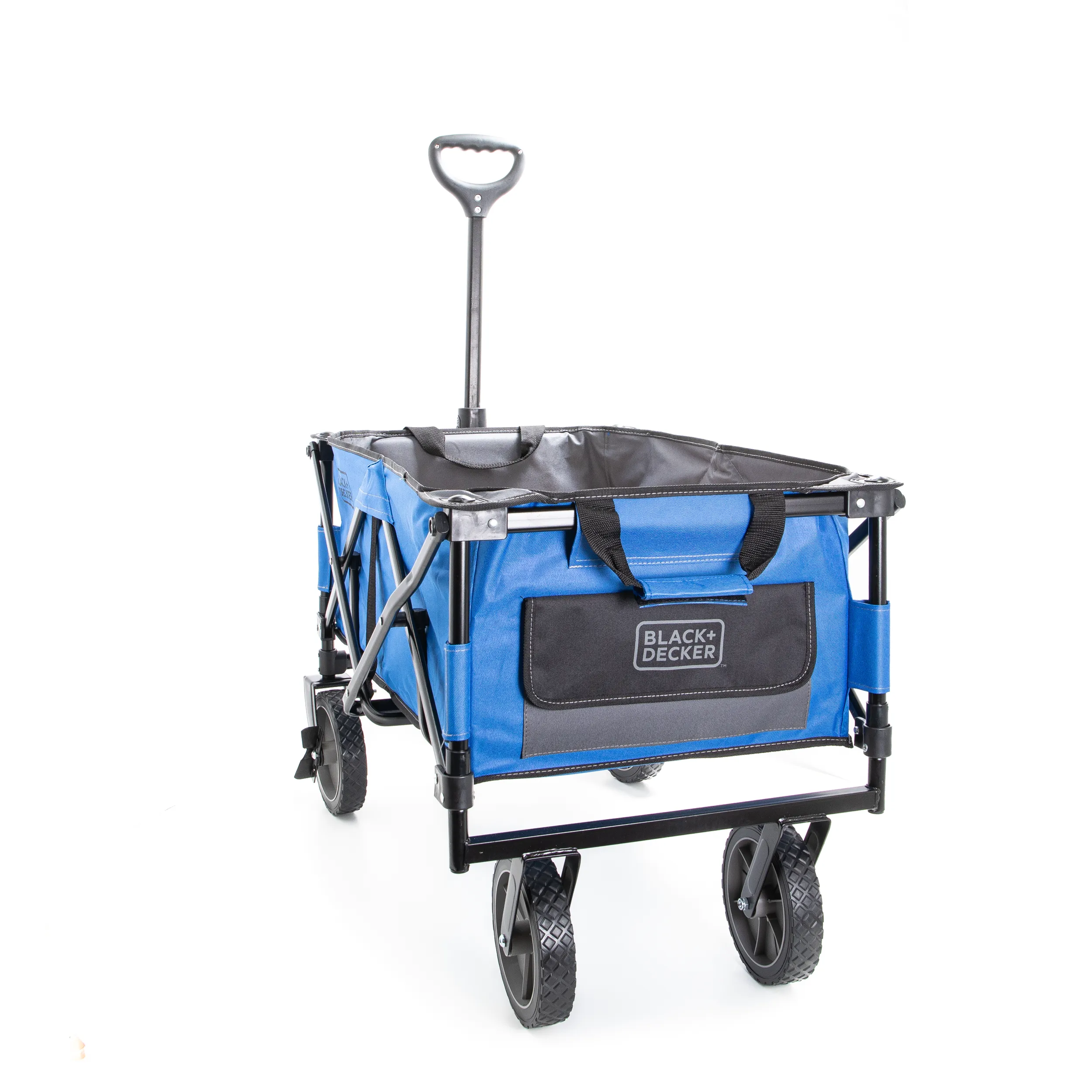 Blue Collapsible Storage Cart, Folding Utility Wagon