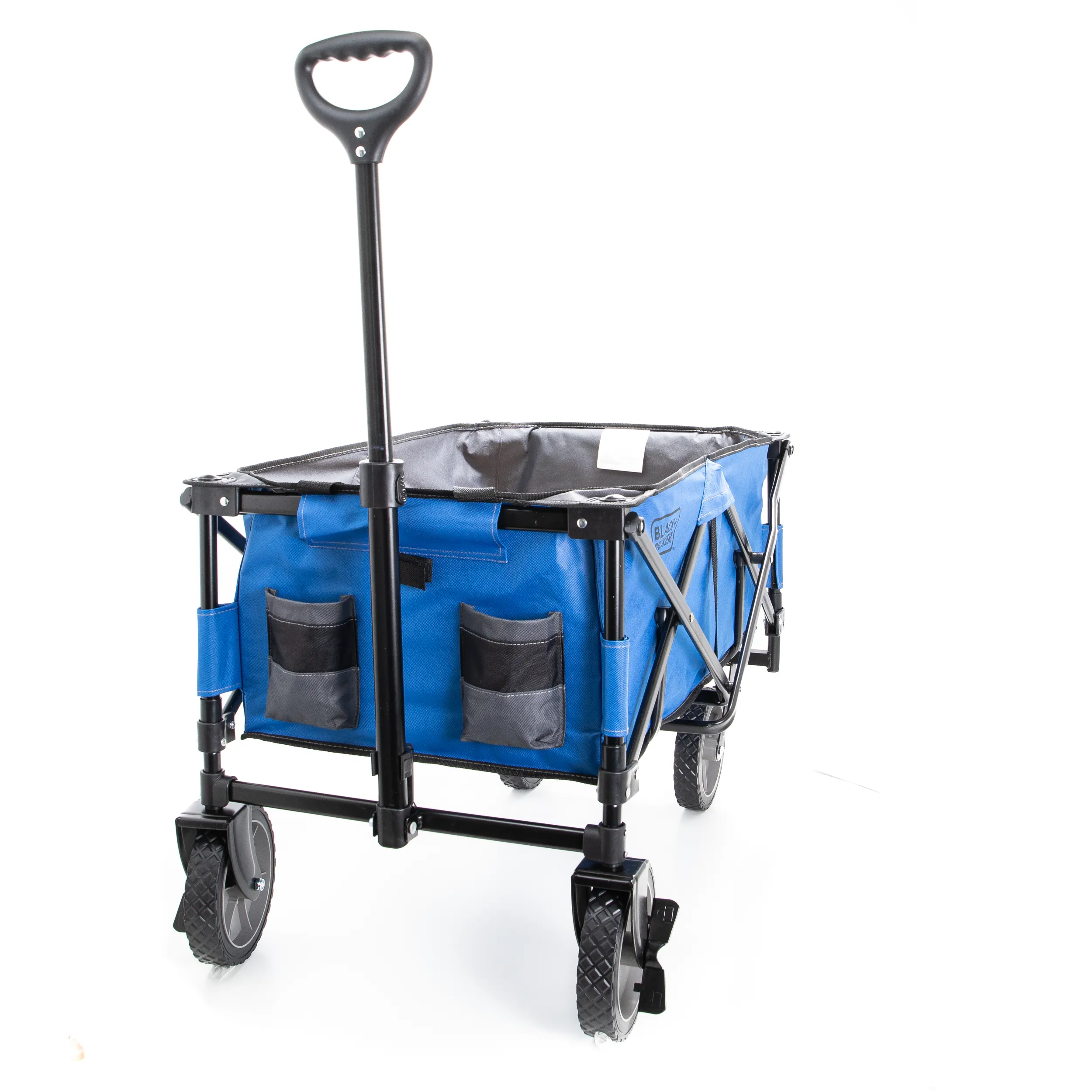 Blue Collapsible Storage Cart, Folding Utility Wagon