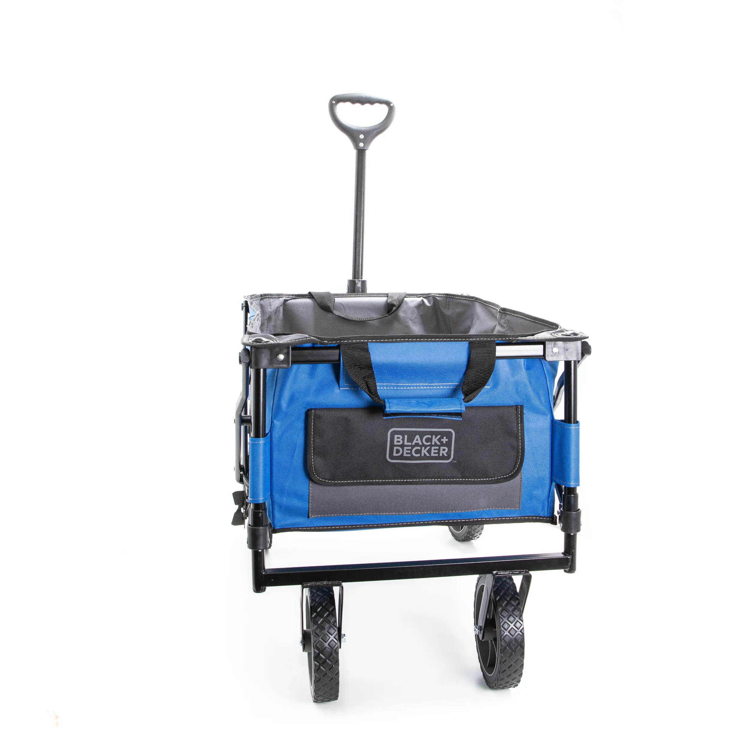 Blue Collapsible Storage Cart, Folding Utility Wagon