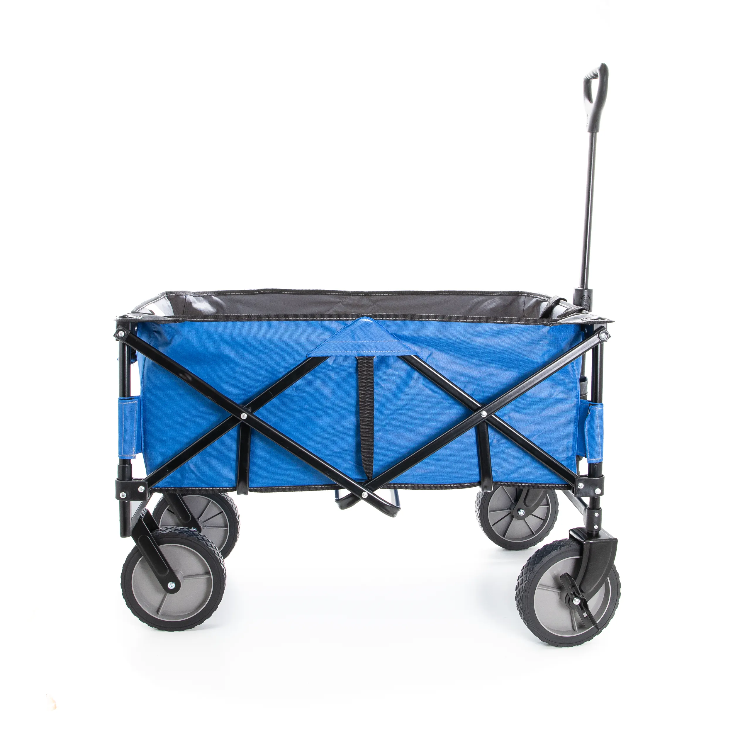 Blue Collapsible Storage Cart, Folding Utility Wagon