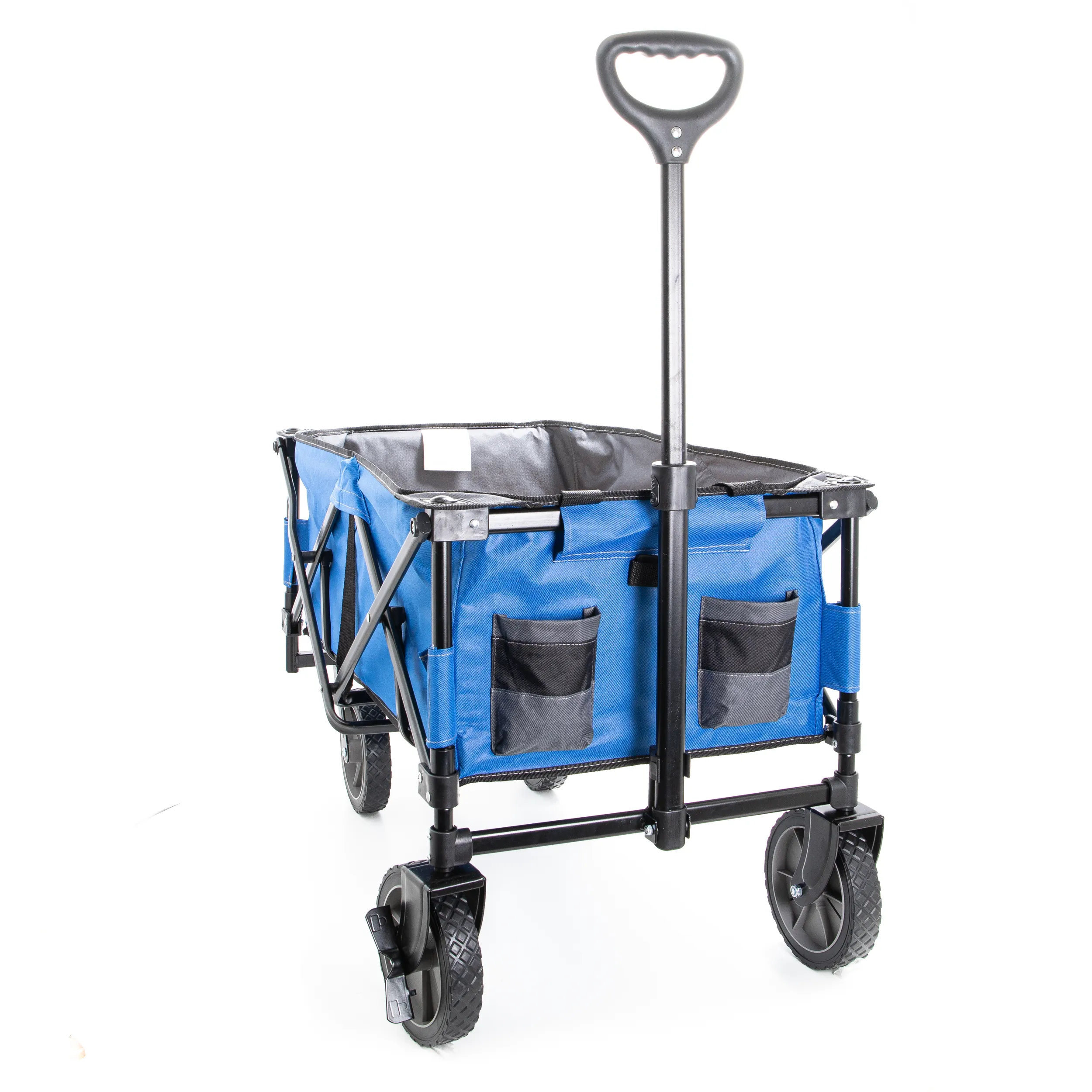 Blue Collapsible Storage Cart, Folding Utility Wagon