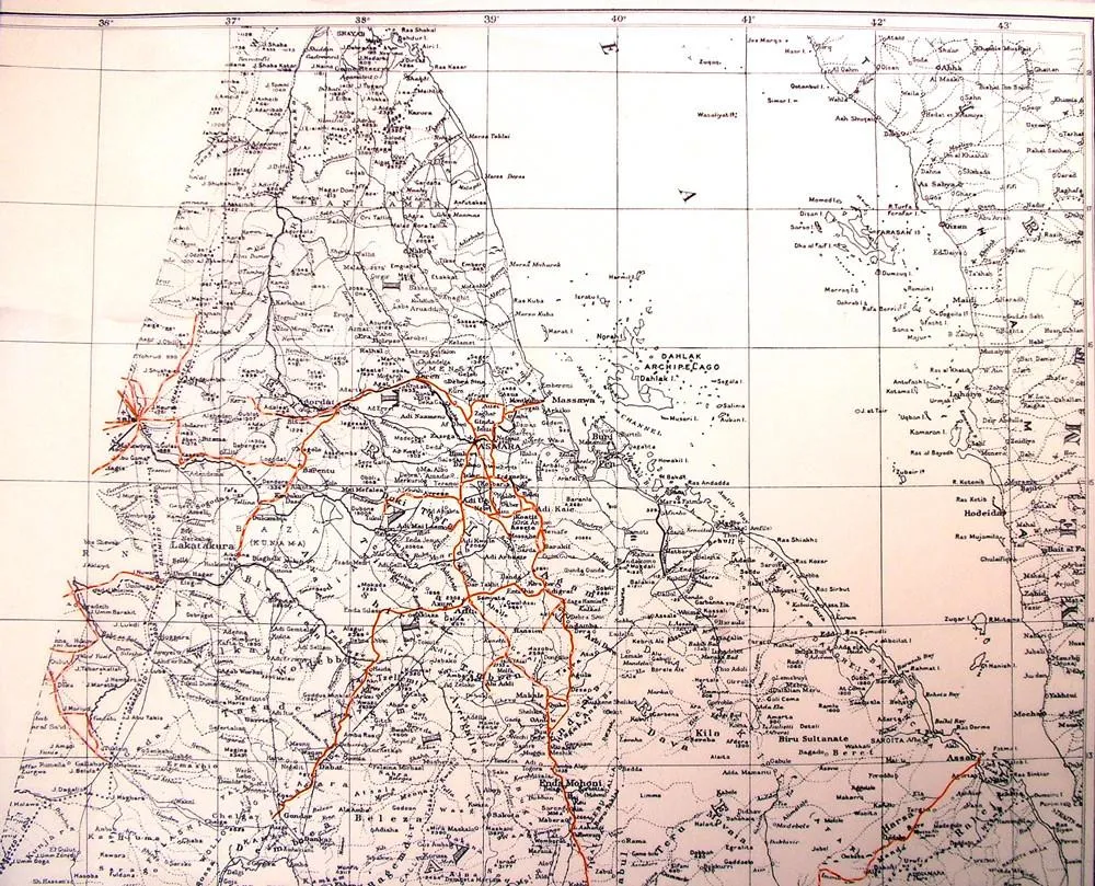 British WW2 Mulberry Leaf Tissue Map: Eritrea