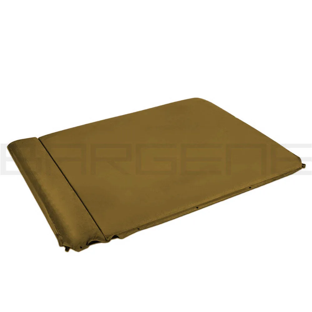 Double Self inflating Suede Mattress Mat Sleeping Pad Air Bed Camp Camping Hiking - beige