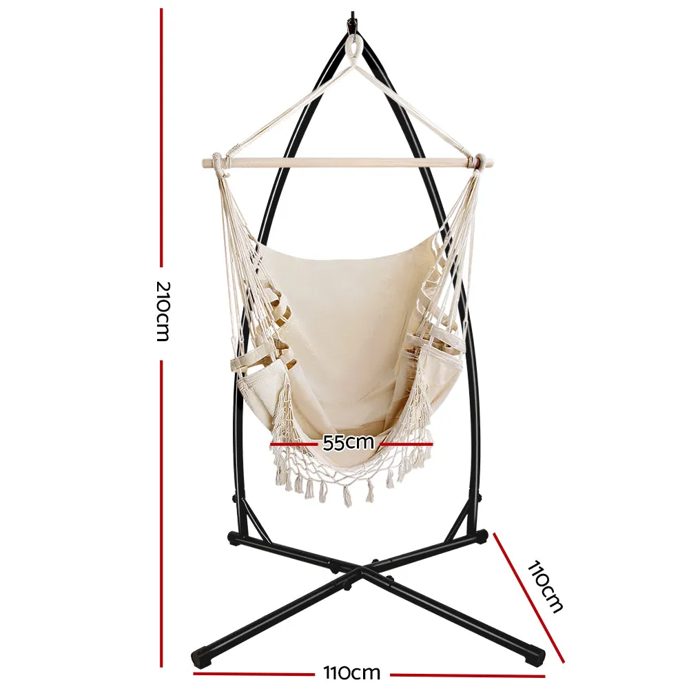 Durable Outdoor Hammock Chair Set, 360° Rotating - Gardeon