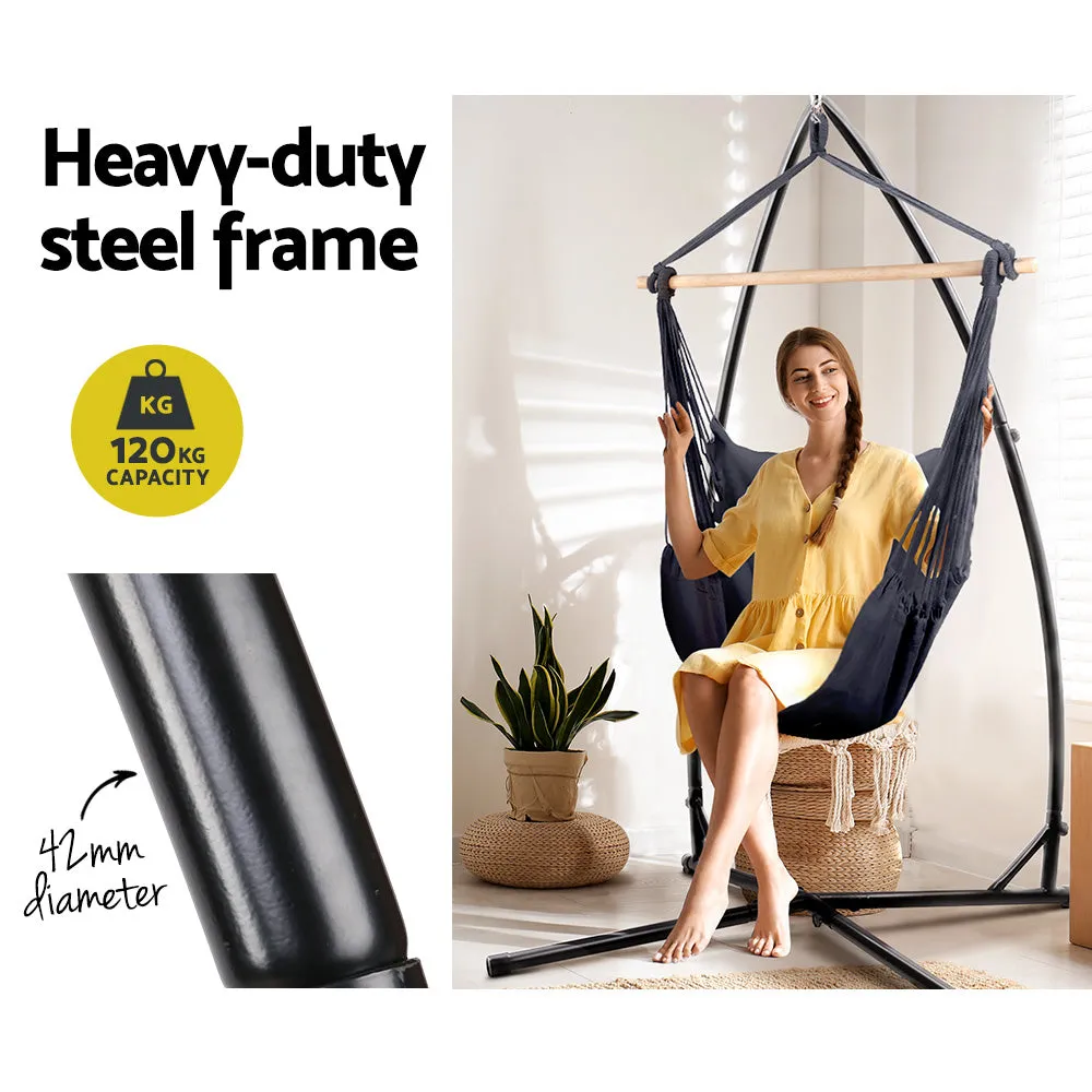 Durable Outdoor Hammock Chair Set with Steel Stand - Gardeon