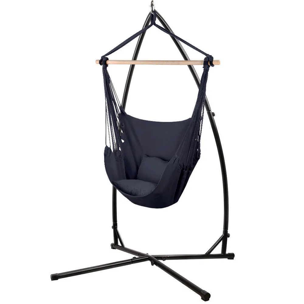 Durable Outdoor Hammock Chair Set with Steel Stand - Gardeon