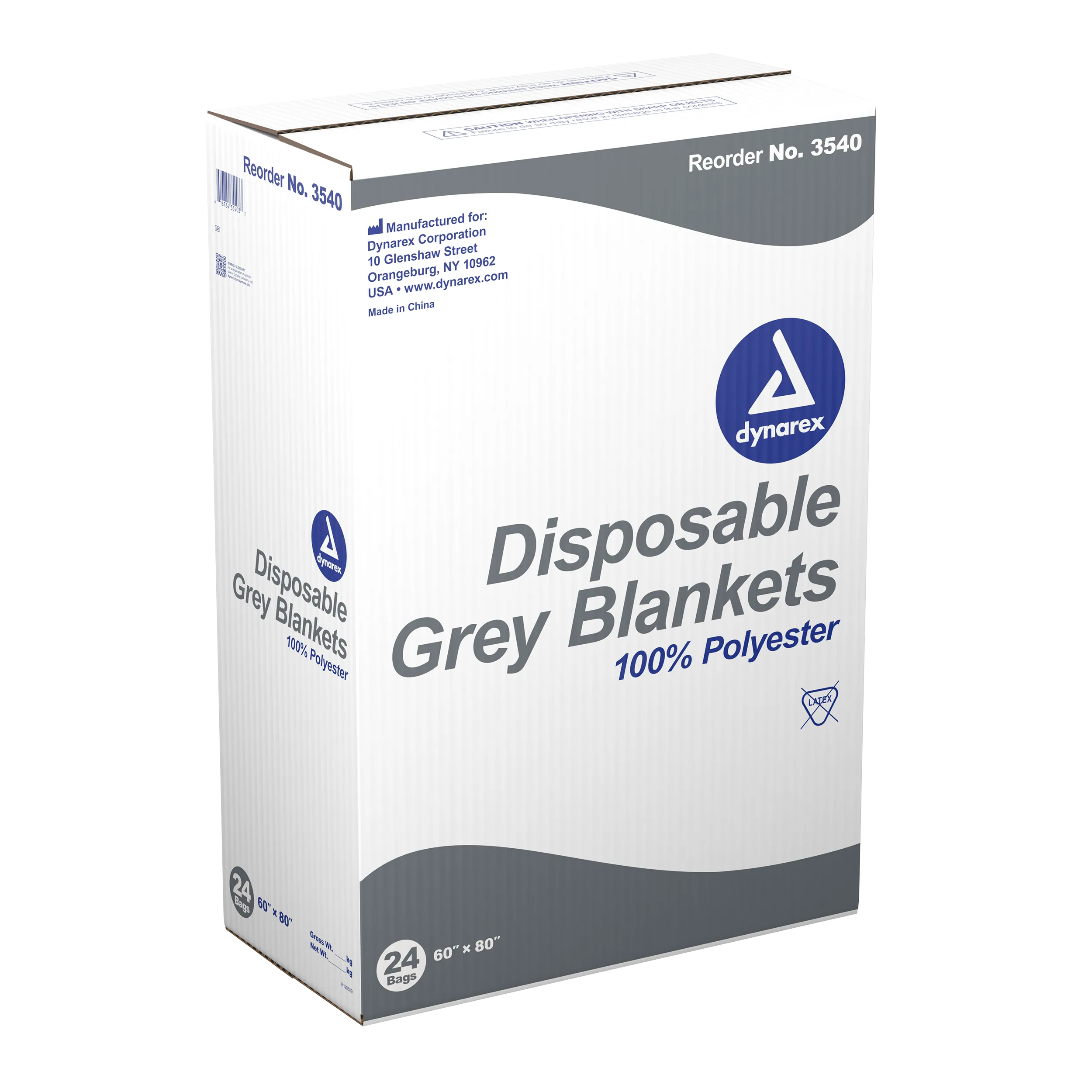 Dynarex - Disposable Grey Blanket - 100% Polyester