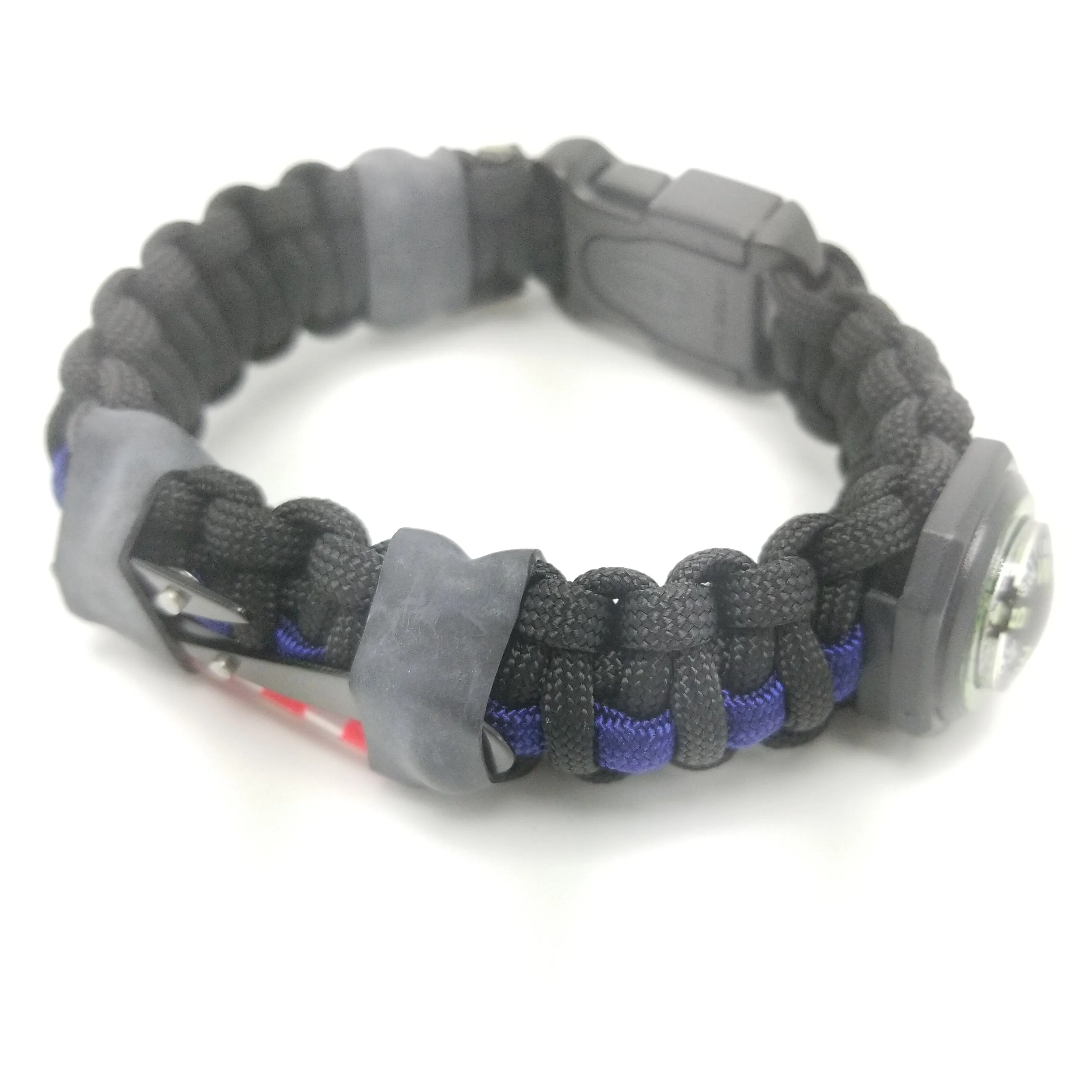 First Responder Strap - Police LEO backup duty gear w/ light, cuff key, seatbelt cutter, compass.