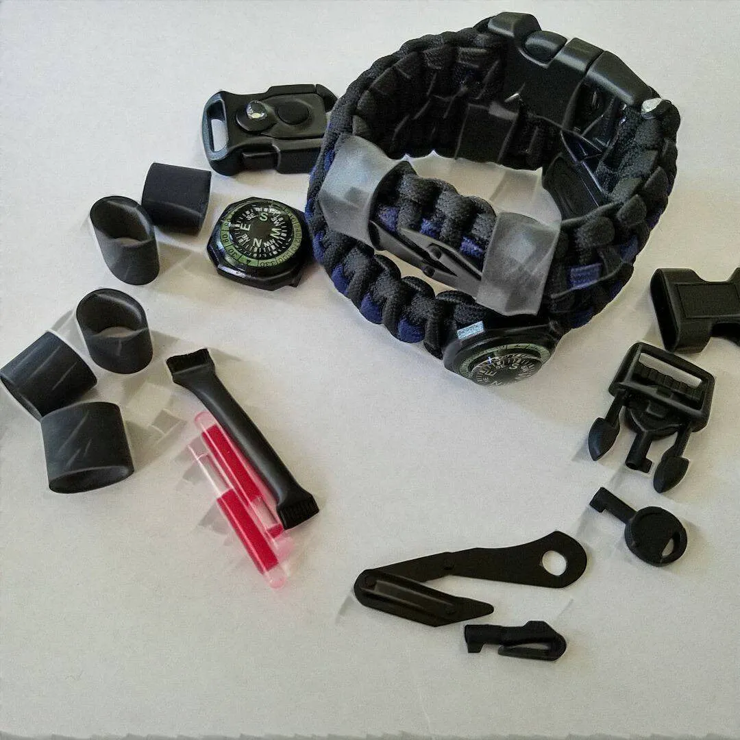 First Responder Strap - Police LEO backup duty gear w/ light, cuff key, seatbelt cutter, compass.