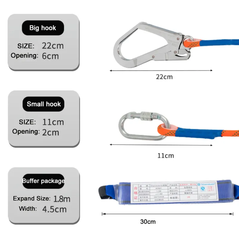 Five-point Safety Belt High-altitude Operation Anti-fall Double Hook Buffer Bag Full Set