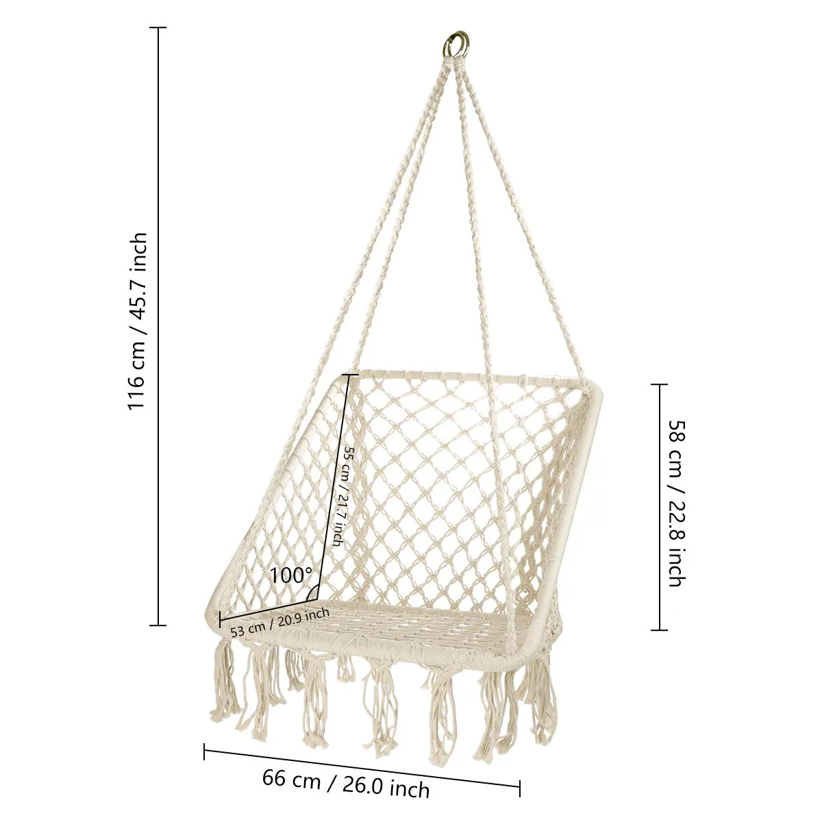 Hammock Chair Macrame Swing - E EVERKING