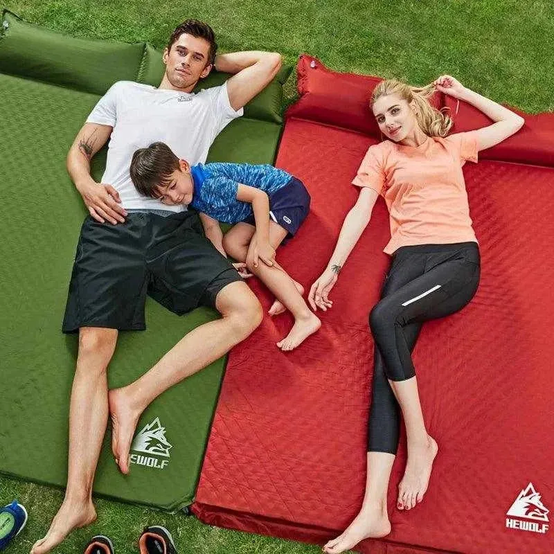 HEWOLF 2 1 Spliced Inflatable Camping Mattress