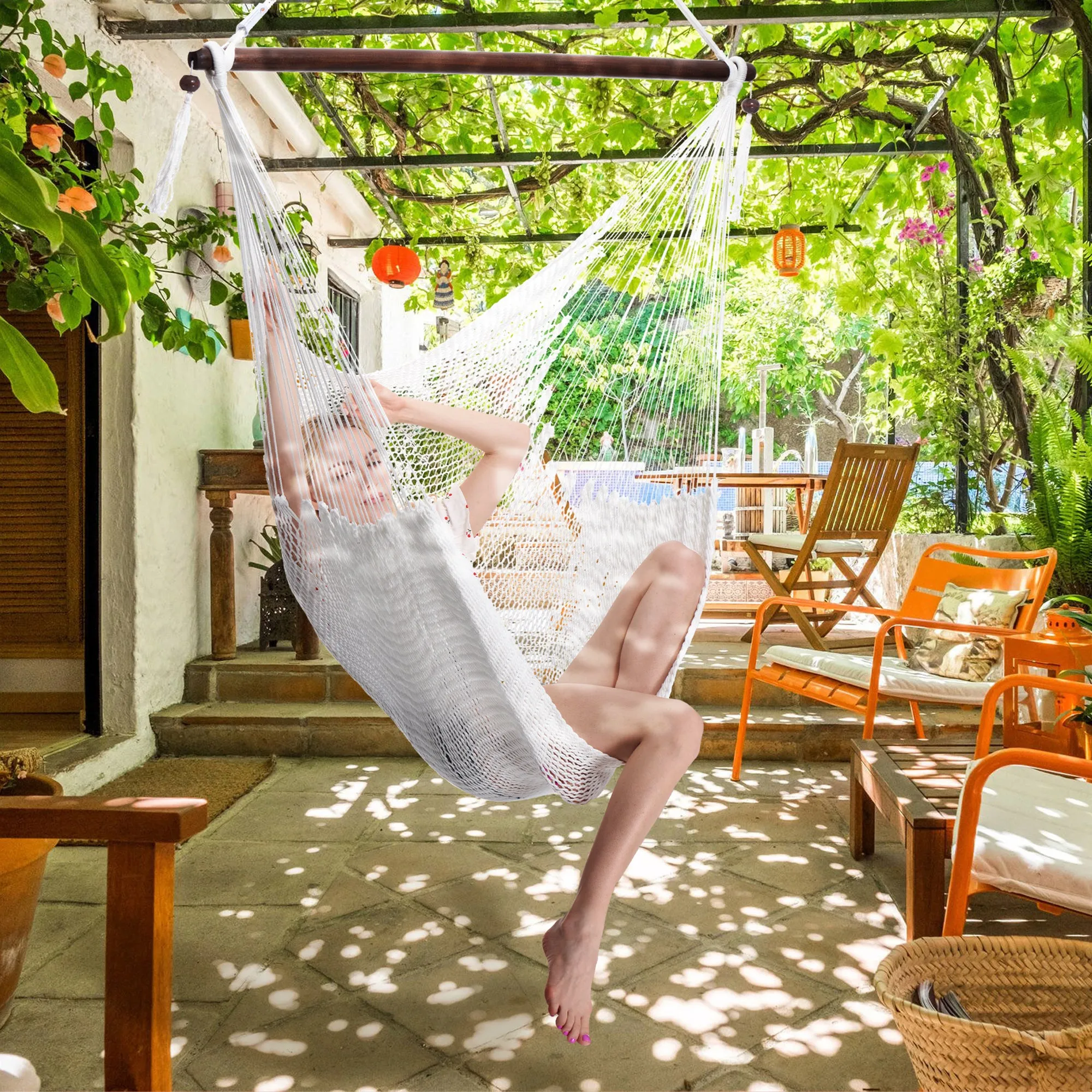 Large Caribbean Hammock Chair - White