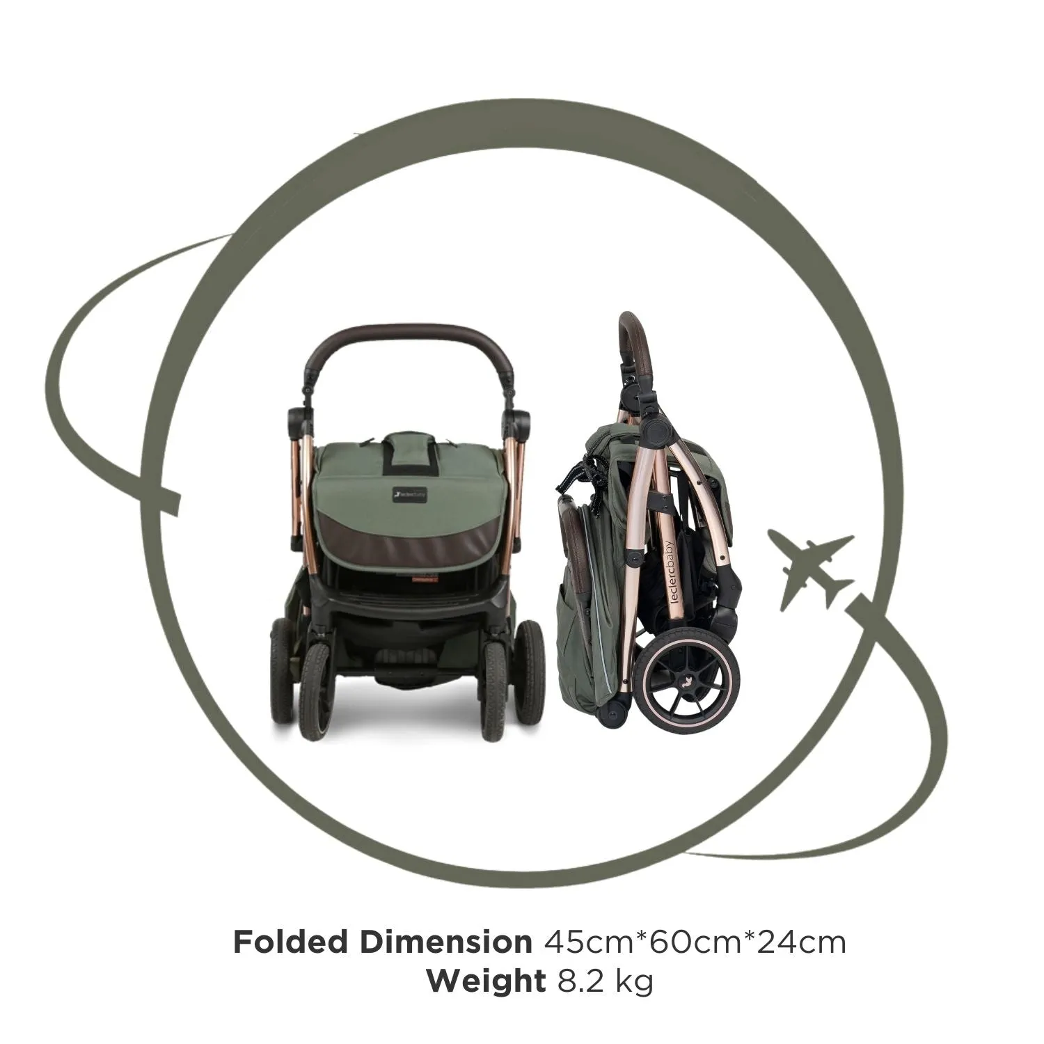 Leclerc Baby Influencer XL Stroller Army Green