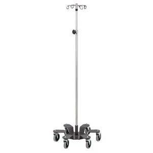 Low Gravity Base Stainless Steel Infusion Pump Stand with 6 Legs