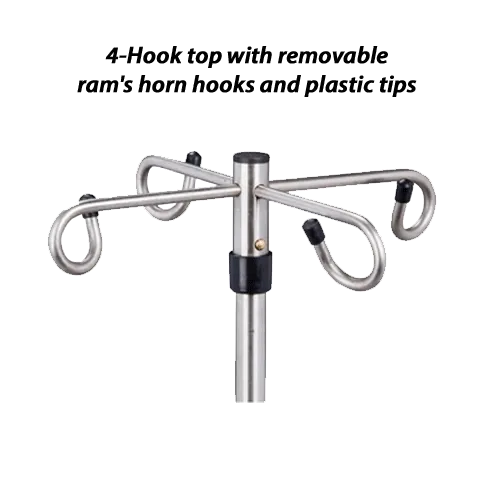 Low Gravity Base Stainless Steel Infusion Pump Stand with 6 Legs