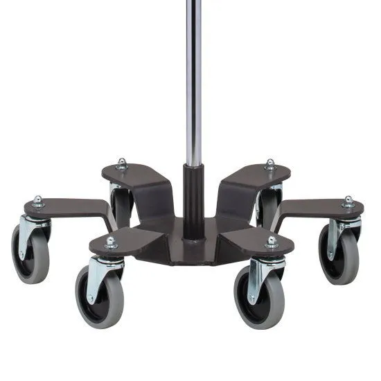 Low Gravity Base Stainless Steel Infusion Pump Stand with 6 Legs