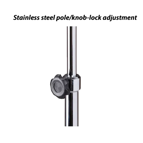 Low Gravity Base Stainless Steel Infusion Pump Stand with 6 Legs