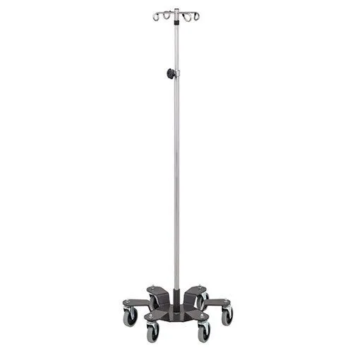 Low Gravity Base Stainless Steel Infusion Pump Stand with 6 Legs