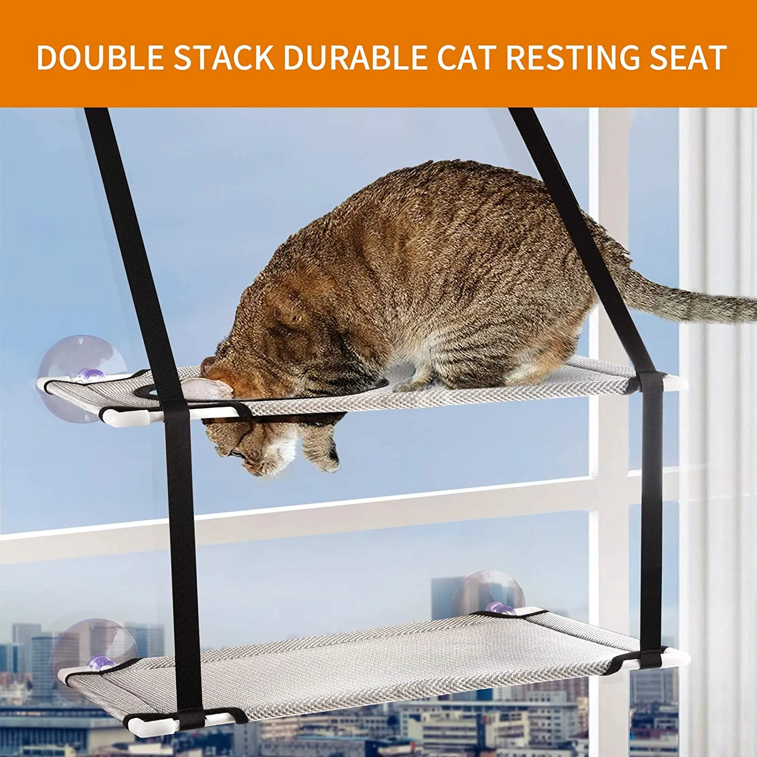 Multi-layer Cat Bed, Double Stack Durable Cats Resting Seat Hanging