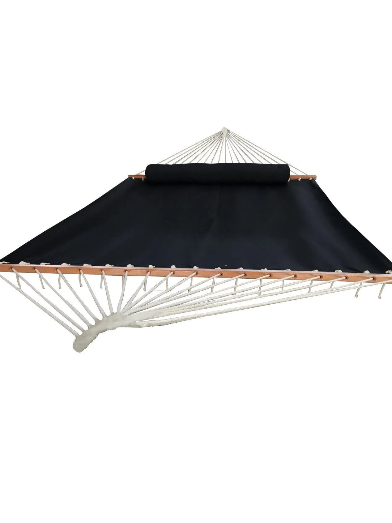 Olefin Double Hammock with Matching Pillow - Quick Dry and Bamboo Stand