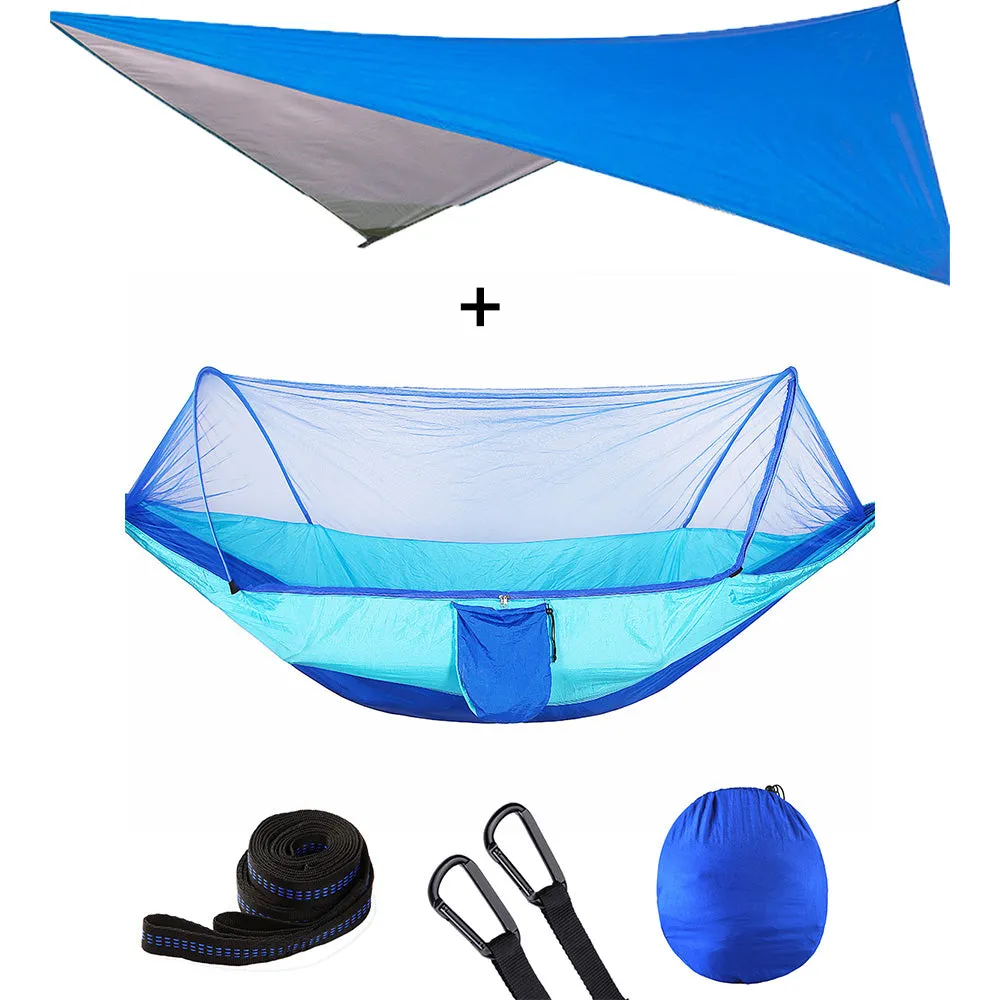 Outdoor Automatic Quick Open Mosquito Net Hammock Tent With Waterproof Canopy Awning Set Hammock Portable Pop-Up