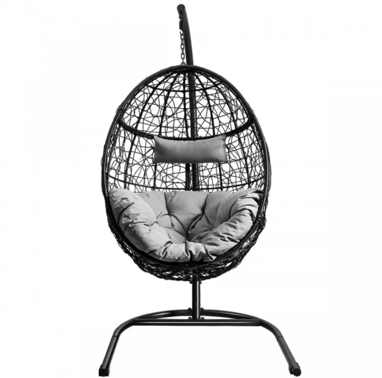 Outdoor / Indoor Patio Egg Swing Chair W/ Stand, Cushion, Pole, Basket - Heavy Duty Chair | Very Comfy Cushions | Hammock | Comes In 2 Colours | Holds 250lbs