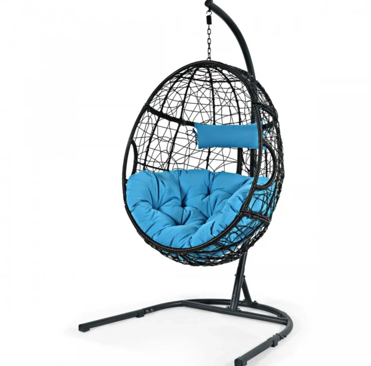 Outdoor / Indoor Patio Egg Swing Chair W/ Stand, Cushion, Pole, Basket - Heavy Duty Chair | Very Comfy Cushions | Hammock | Comes In 2 Colours | Holds 250lbs