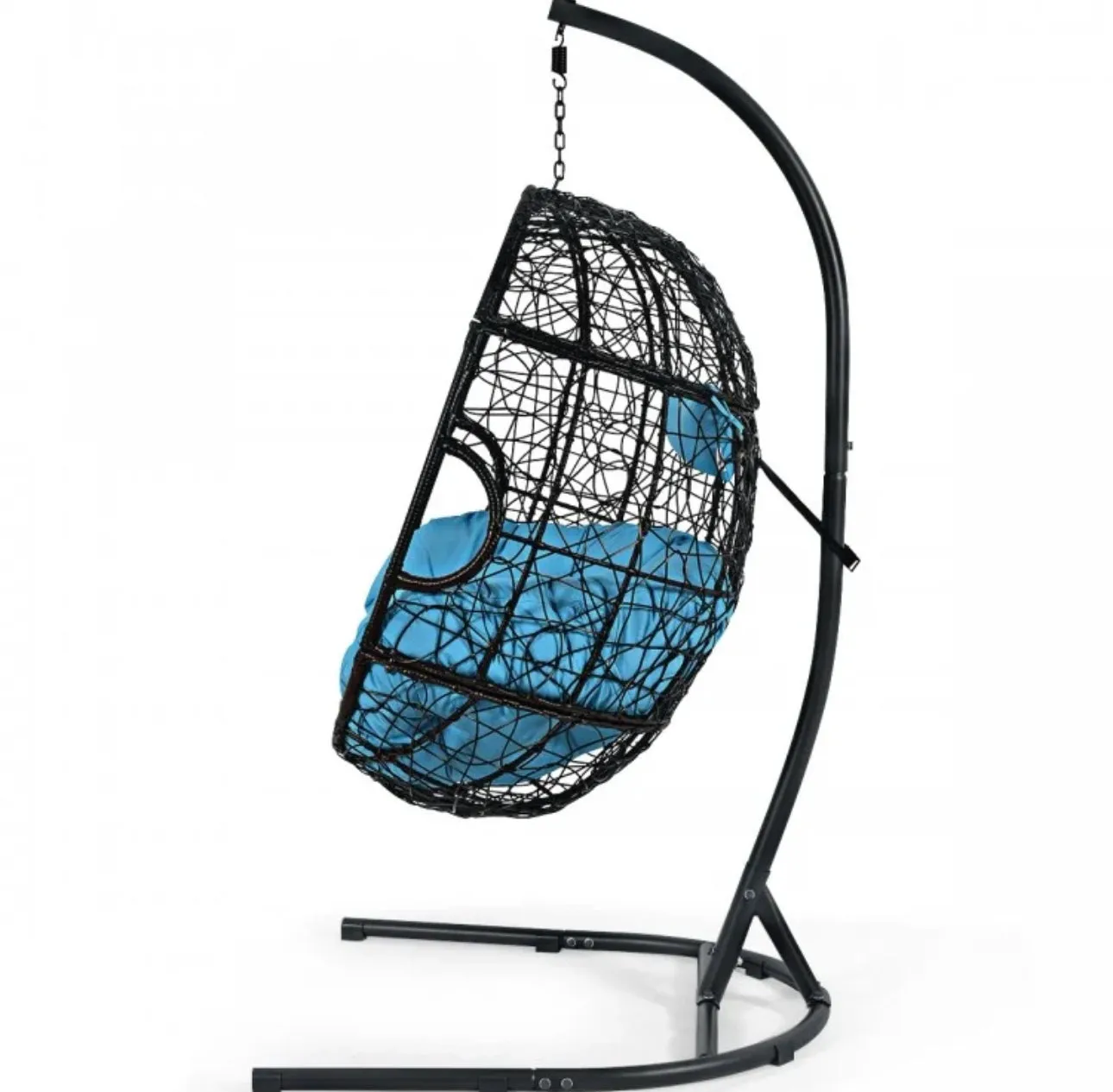 Outdoor / Indoor Patio Egg Swing Chair W/ Stand, Cushion, Pole, Basket - Heavy Duty Chair | Very Comfy Cushions | Hammock | Comes In 2 Colours | Holds 250lbs