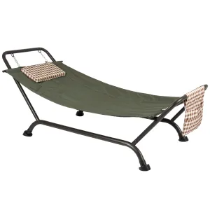 Patio Hammock w/ Stand, Pillow, Storage Pockets