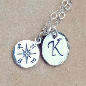 Personalized Compass Necklace