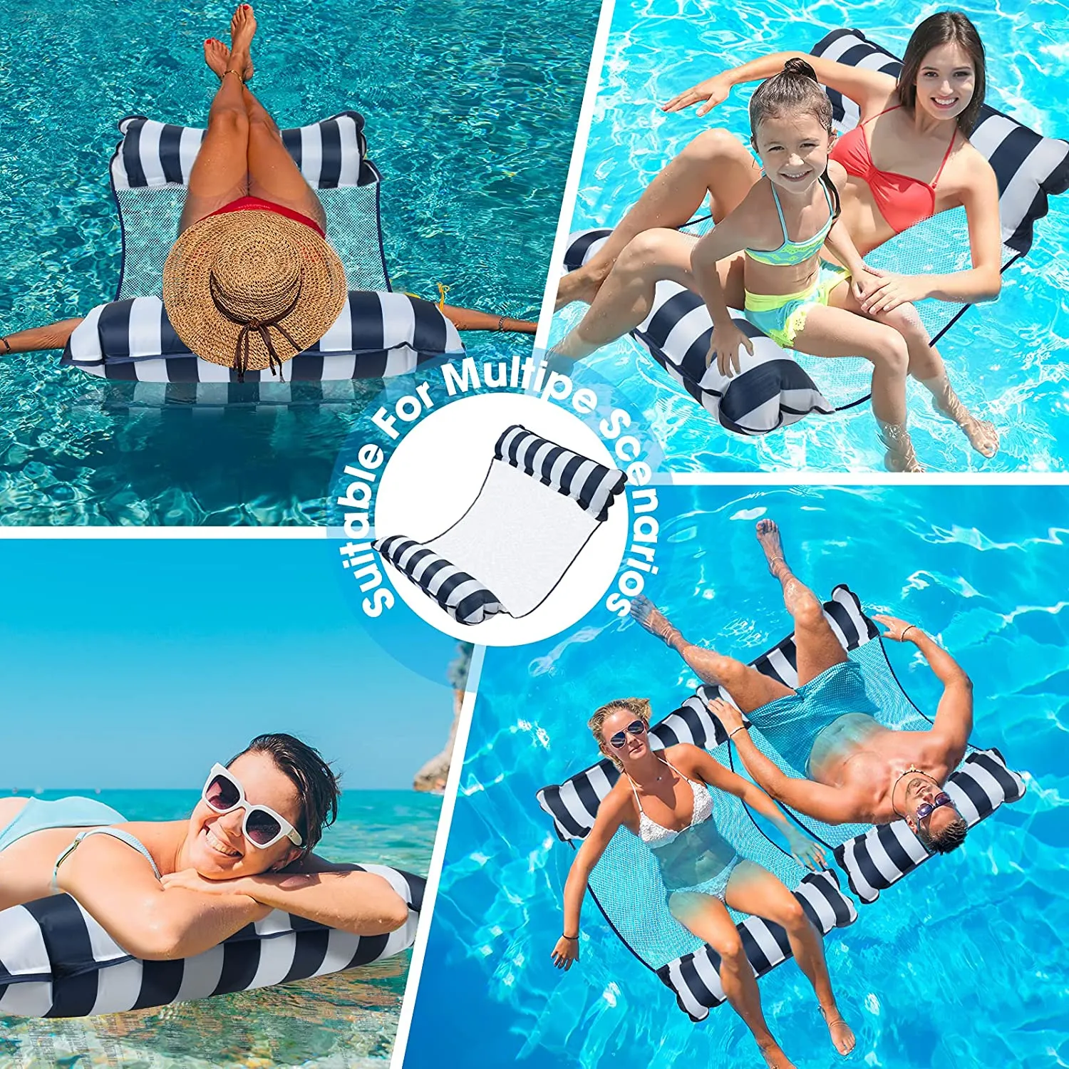 Swimming Pool Float Water Hammock-Blue