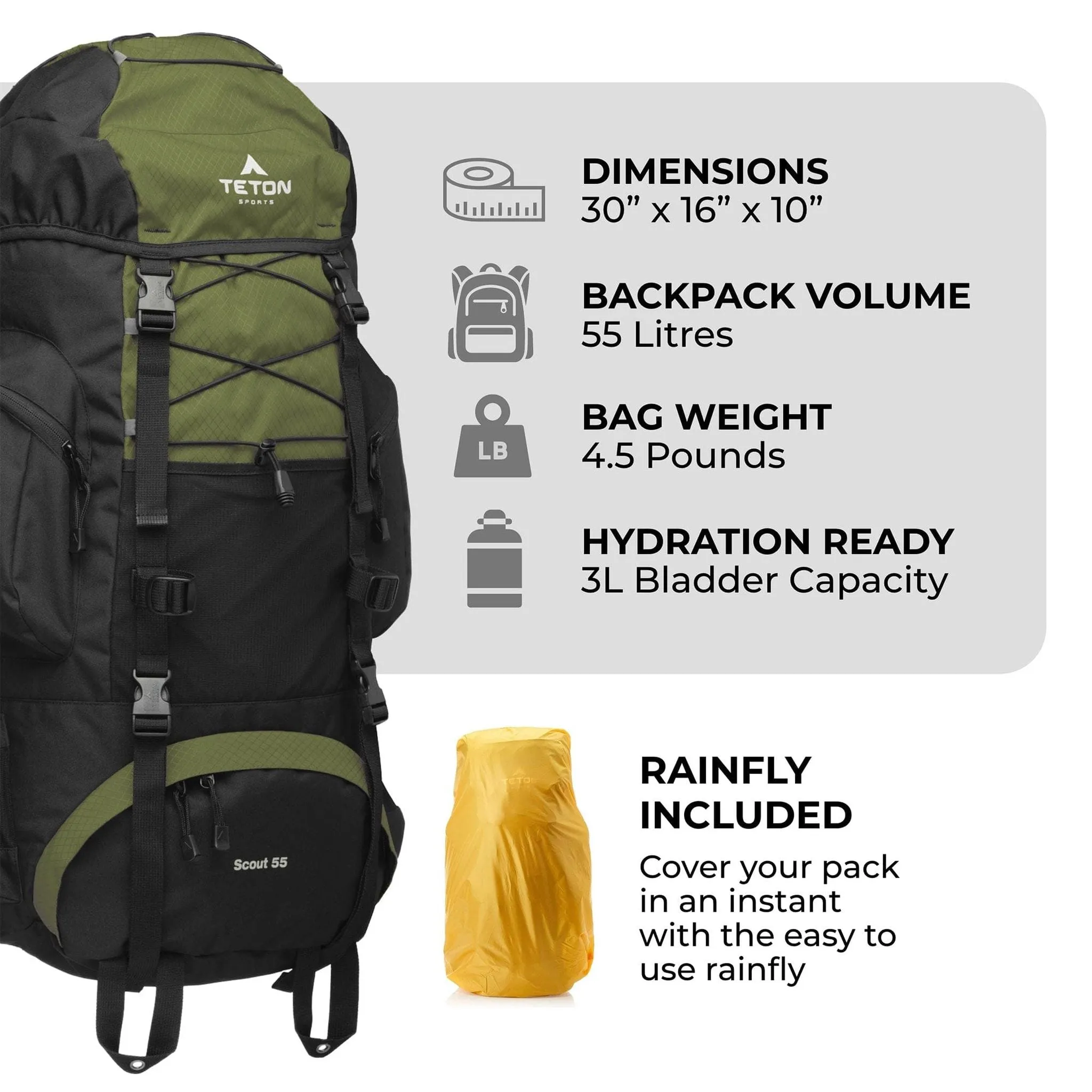 Teton Sports Scout 55l Backpack in Huckleberry